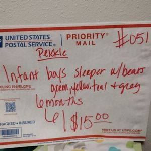 6/$15 Infant boys sleeper.     6/$15